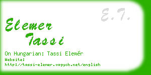 elemer tassi business card
